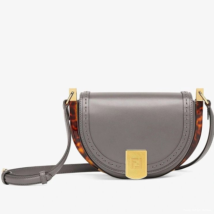 Cheap Grey Calf In Fendi Bag ROMA Moonlight Leather Logo 0725